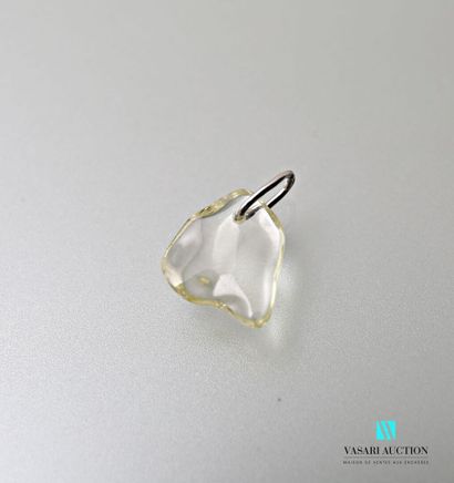 null Pendant set with an unheated baroque-cut yellow sapphire weighing approximately...