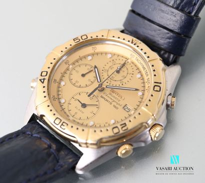 null SEIKO - Chronograph watch model Sport 150 in steel and gilded metal, the round...