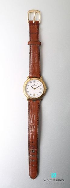 null Maurice Lacroix, ladies' wristwatch, round gold-plated case, white dial, Roman...