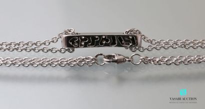 null Flexible bracelet in white gold 750 thousandth, chains mesh jaseron and rectangular...