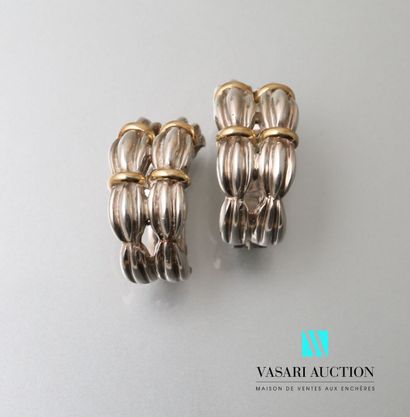 null Lalaounis, pair of clips of ears in silver 925 thousandths and gold 750 thousandths,...