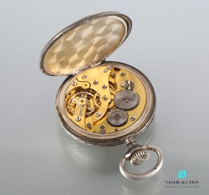 null Silver pocket watch, the silvered dial marked Trib. has Arabic numerals for...