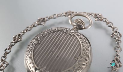 null Silver pocket watch, the silvered dial marked Trib. has Arabic numerals for...