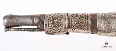 null Flintlock pistol, barrel with sides then round of 31 cm, punched and tromblonné...