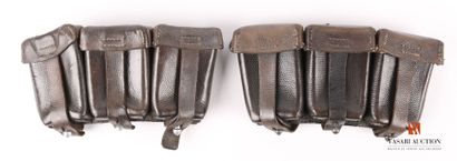 null German cartridge belt model 1933 for Mauser 98 K rifle, black grained leather,...