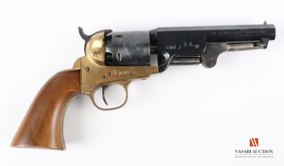 null Black powder revolver "Cal.36 Navy model. Made in italy", brass frame, six-chamber...