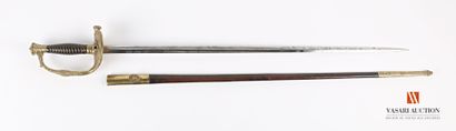 null Épée d'officier d'état major du Génie modèle 1872, monture laiton ciselé à une...