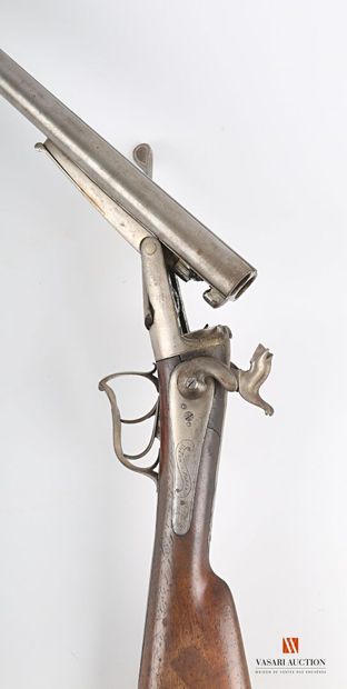 null Fusil de chasse à broche calibre 16, canons juxtaposés de 70 cm, platines signées...