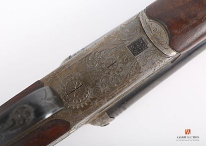 null Shotgun with plates A.W. WOLF Suhl, plates engraved hand of ducks and pheasants...