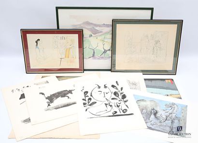 null Lot comprenant une lithographie d'après Henri Matisse deux reproductions d'après...