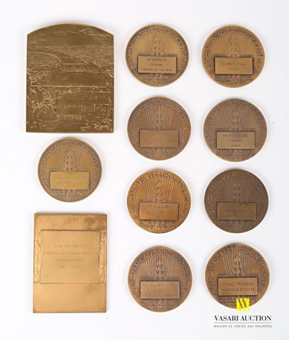 null Lot of eleven bronze medals of which nine after Delamarre presenting on the...