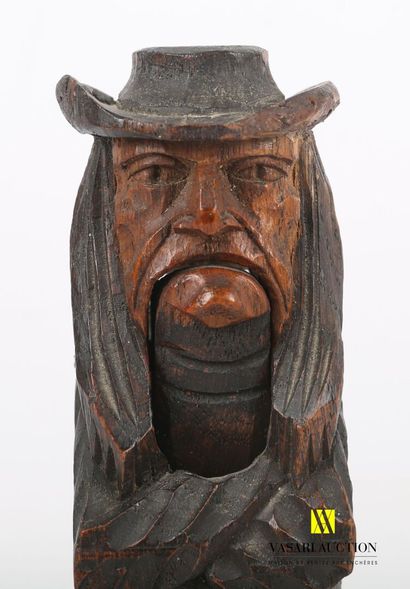 null Carved wooden nutcracker representing a Native American with crossed arms

Engraved...