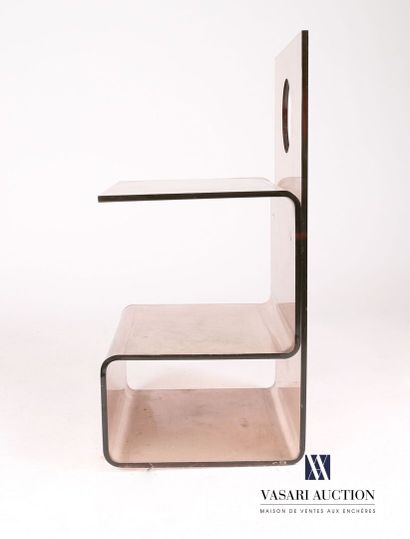 null Piece of furniture of arrangement in smoked plexiglas presenting a box in its...