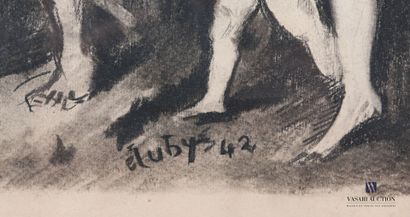 null DUBY (XXth century)

Drunken Silenus

Charcoal on paper

Signed Duby and dated...