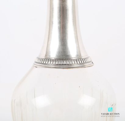 null Crystal decanter with decoration of ribs, the silver mounting decorated with...