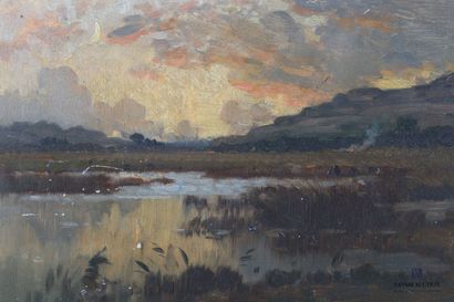 null Alexandre NOZAL (1852-1929)

The tides at sunset

Oil on panel

Signed lower...