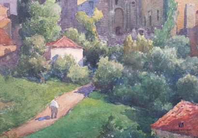 null ARIES Nel (1873-1944)

Walk at the foot of the priory of Saint-Géraud in Monsempron-Libos

Watercolor...