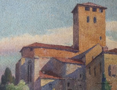 null ARIES Nel (1873-1944)

Promenade au pied du prieuré de Saint- Géraud à Monsempron-Libos

Aquarelle...