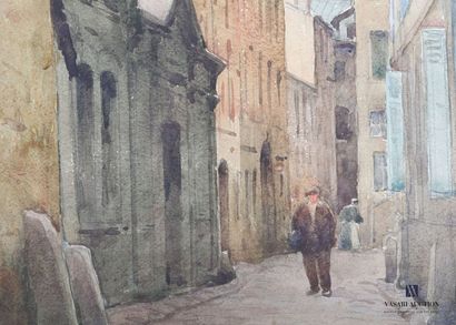 null ARIES Nel (1873-1944)

View of the Pey Berland Tower from the rue du Loup 

Watercolor...