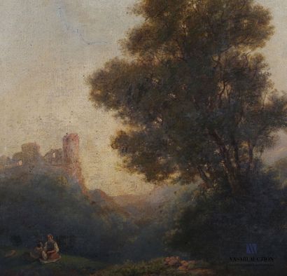 null MONSAU (XIXth)

Gallant scene in the shade of a tree

Oil on canvas

Signed...