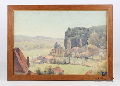 ARIES Nel (1873-1944) 
Vue de village 
Aquarelle...