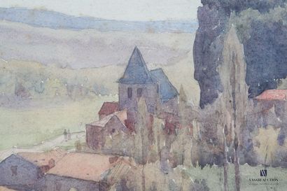 null ARIES Nel (1873-1944)

Vue de village 

Aquarelle sur papier

Signée en bas...