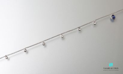 null Bracelet pampilles in white gold 750 thousandths on chain to mesh forçat set...