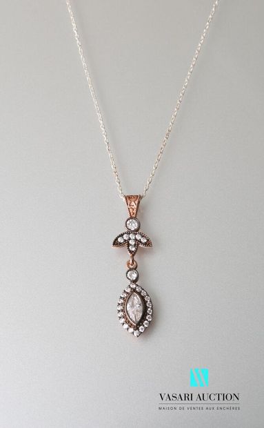 null Pendant in copper-plated silver set with a zirconium oxide in a circle of round...