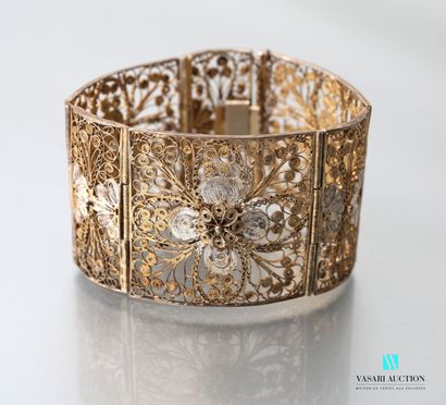 null Bracelet cuff in silver 800 and vermeil thousandths composed of six elements...