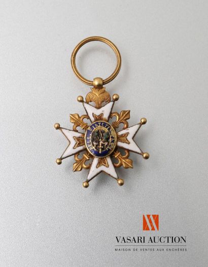 null Order of Saint Louis, knight's star in gold and enamel, reduction 20 mm, branches...