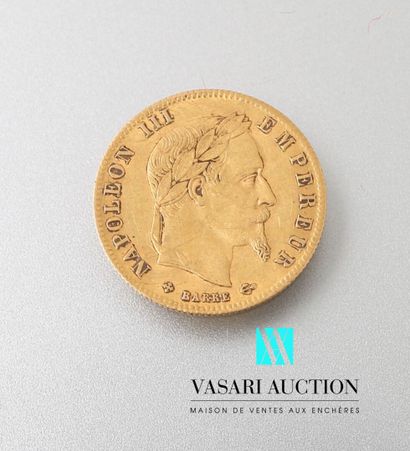 Pièce de 5 francs or 1865 BB, Napoléon III...
