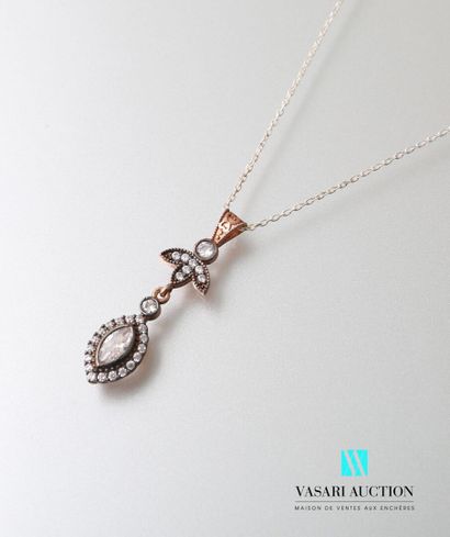 null Pendant in copper-plated silver set with a zirconium oxide in a circle of round...