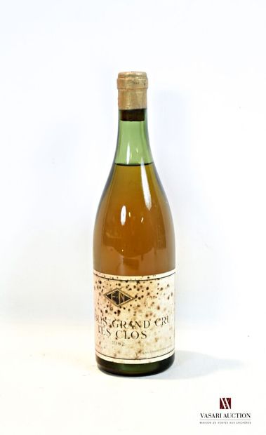 null 1 bouteille	CHABLIS GC Les Clos mise Nicolas		1962

	Et. fanée et tachée. N...