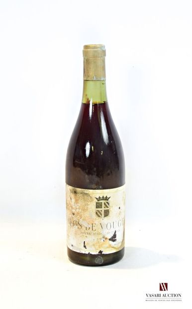 null 1 bouteille	CLOS DE VOUGEOT mise Nicolas		1966

	Et. fanée, tachée et très usée....