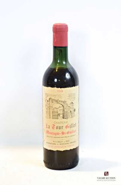 null 1 bouteille	Château LA TOUR GILLET	Montagne St Emilion	1958

	Et. un peu fanée...