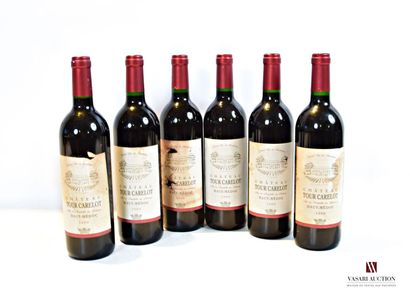 null 6 bouteilles	Château TOUR CARELOT	Haut Médoc	1999

	Et.: 3 un peu tachées, 3...