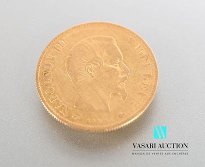 null Une pièce en or de 10 francs figurant Napoléon III tête nue gravée par Albert-Désiré...