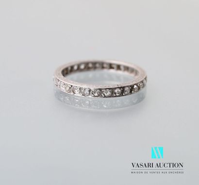 null Ring in platinum 850 thousandth set with simplified diamonds, the ring with...