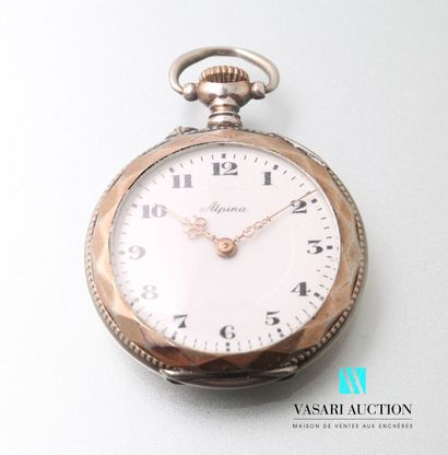 null Watch of collar out of silver 800 thousandths, the white enamelled dial marked...
