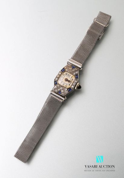 Art Deco ladies' wristwatch, tonneau-shaped...