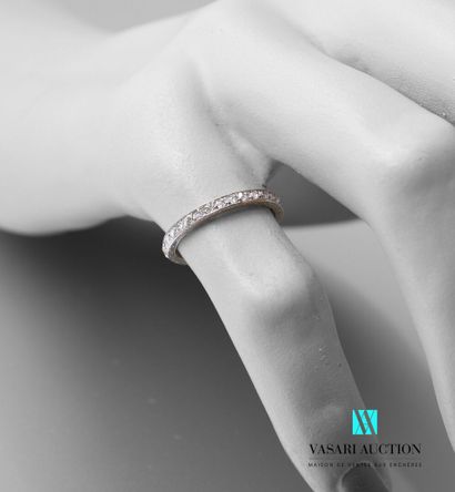 null Ring in platinum 850 thousandth set with rose-cut diamonds (one diamond missing...