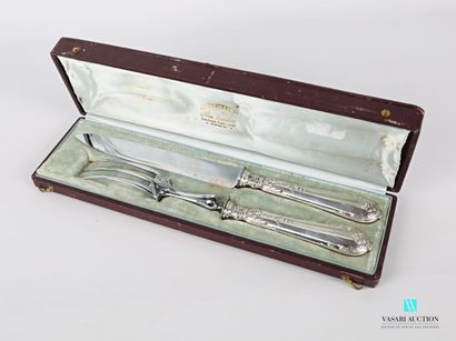 null Cutlery service, silver handles decorated with acanthus leaves in fall surmounted...