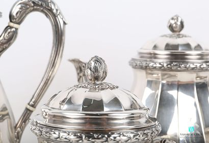 null Silver tea and coffee set including a teapot, a coffee pot, a covered sugar...