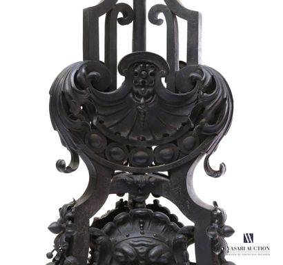 null 
MANCHELLE & PELTIER 




Very important lamp post in black lacquered wrought...