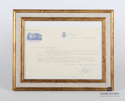 null Typed letter /Telegraph with printed letterhead Hotel Royal sent by Josephine...