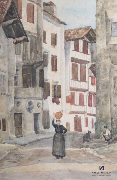 null PRADELLES Eva (né en 1868)

Femme à la cruche dans une ruelle du Pays Basque

Aquarelle

Signée...