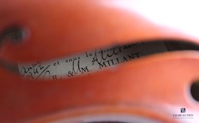 null 
Violin made in Mirecourt in the workshops and under the direction of R & Millant...