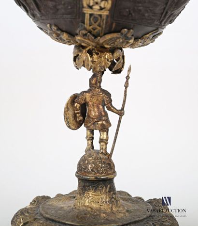 null Goblet mounted in vermeil, the coconut cup with carved decoration appearing...