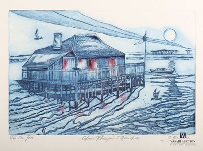 null GAULTIER Bertrand (born in 1951)

Cabane Tchanquée in Arcachon

Etching Prussian...