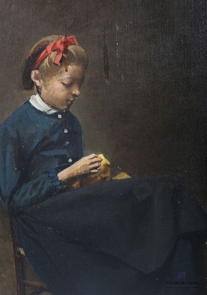 null JOLIET (XIX-XXth century)

Young embroiderer and child

Oil on canvas

Signed...